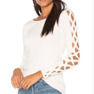 Ramy Brook Rachel Turtleneck Cutout Sleeve Sweater Black